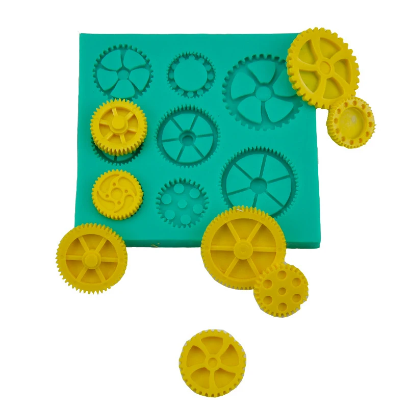 1pcs Silicone Mold Baby Series Clock Gear DIY Cake Baking Mold Fondant Cookie Chocolate Soap Mold Kitchen Cookie Tools*