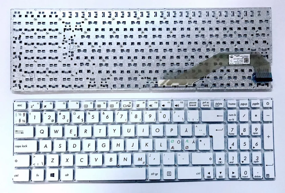 Датская шведская норвежская финская Скандинавская белая клавиатура для Asus VivoBook