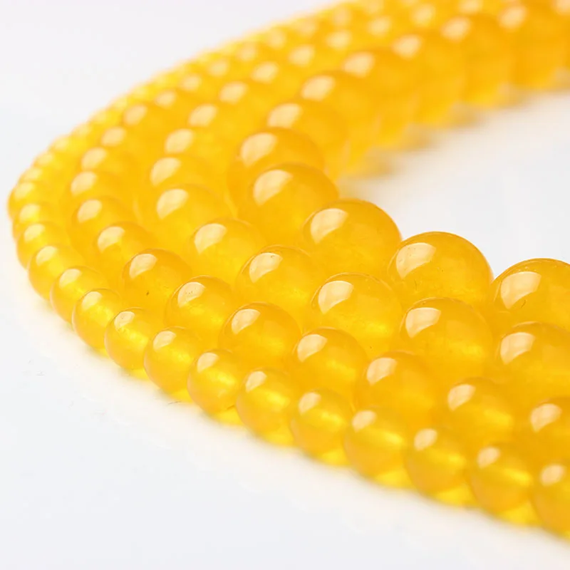 

Linxiang factory fashion jewelry lemon yellow jade pine beads suitable for DIY bracelet necklace jewelry production