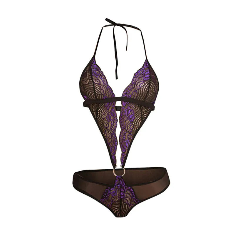 

One Piece Erotic Lingerie Deep V Lace Bodysuit Women Sexy Underwear Plus Size Soutien Gorge Sexy Erotique 30DEC06