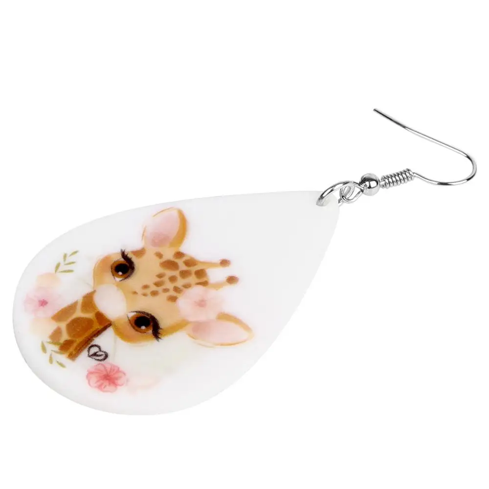 Weveni акриловые в стиле аниме серьги виде жирафа животных из фионита КАПЛЕВИДНАЯ