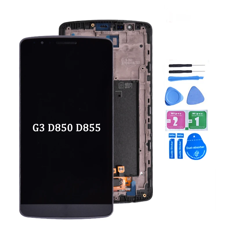 100% Оригинальный ЖК дисплей для LG G3 D850 D851 D855 с кодирующий преобразователь