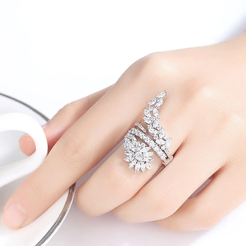 HIBRIDE Fashion Women Rings Jewelry Handmade Cubic Zirconia Butterfly Wings Ring For Bride Wedding Anniversary Bijoux R-190 | Украшения и