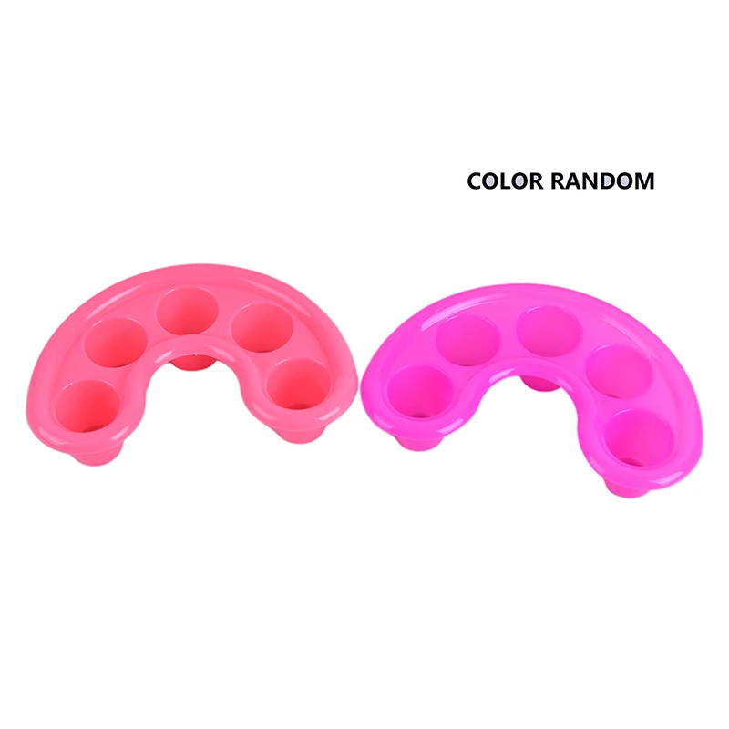 

1PC Nail Art Hand Soaker Wash Bowl UV Gel Powder Polish Remover Manicure Tool Five Holes Nail Art Accessories Color Random