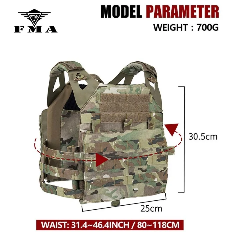 Тактический жилет FMA для пейнтбола Мультикам скачкообразная пластина несущая JPC 2