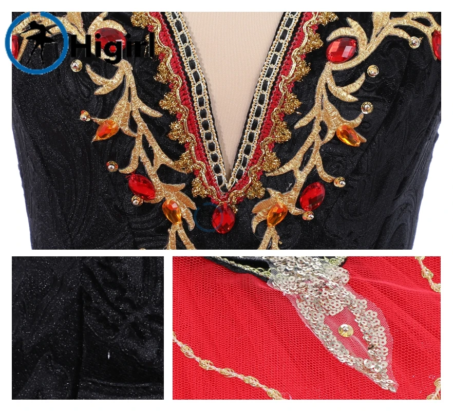 Женская балетная пачка красная черная профессиональная Детская модель BT9091|ballet