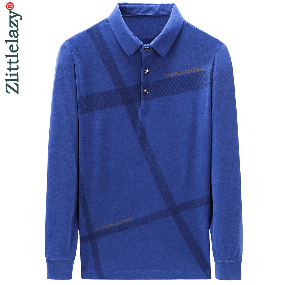 

2022 Thick Long Sleeve Polo Tee Shirt Men Casual Striped Men's Clothing Polos Shirts Mens Fashion Slim Fit Poloshirt Tops 90802