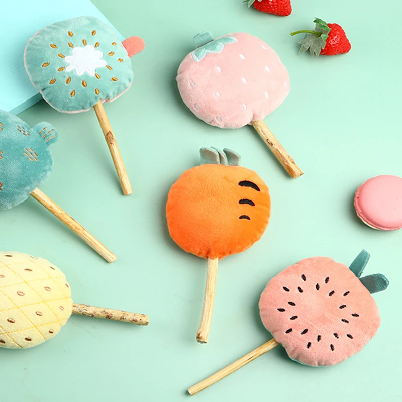 Плюшевые игрушки для кошек С Кошачьей Мятой милые фрукты Зефина форма палочке