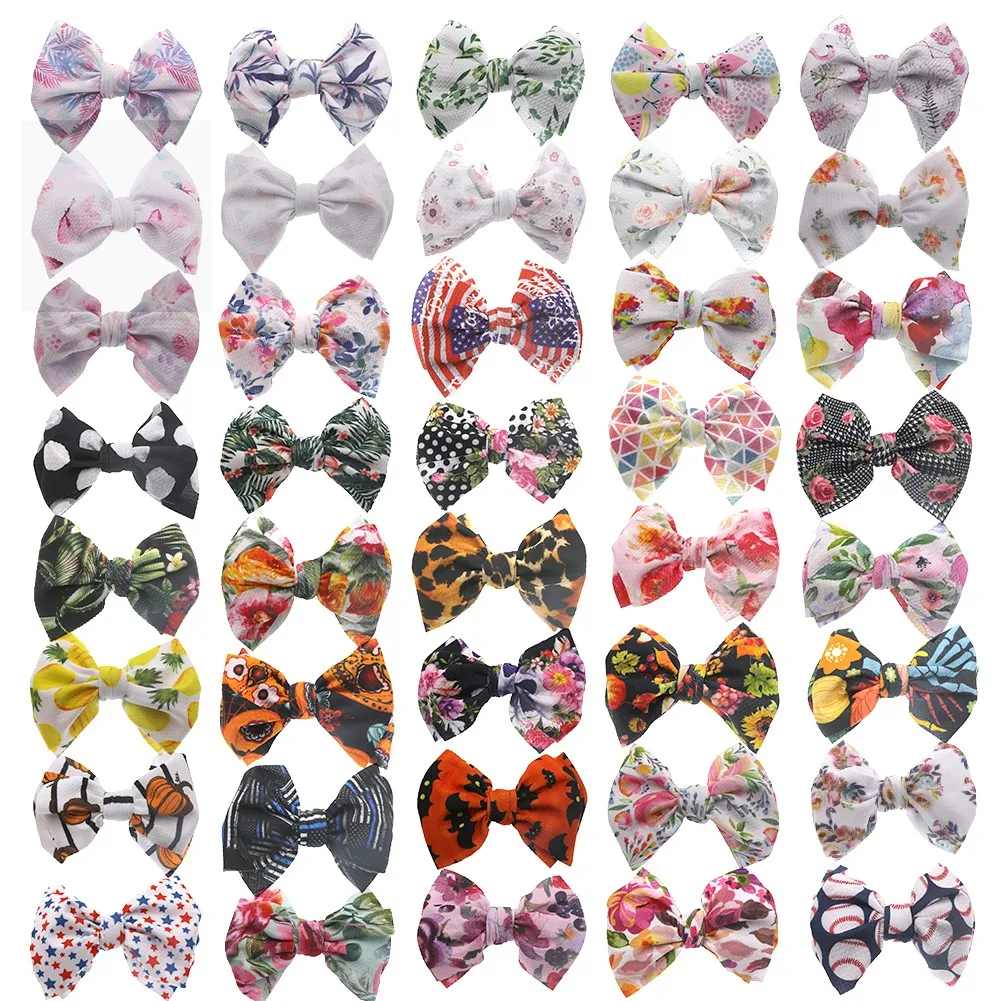 Новое поступление Повязка на голову с бантом и принтом Модный детский головной