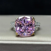 knriquen siver 925 jewelry 1414mm pink quartz citrine gemstone wedding engagement rings fine jewelry for women wholesale
