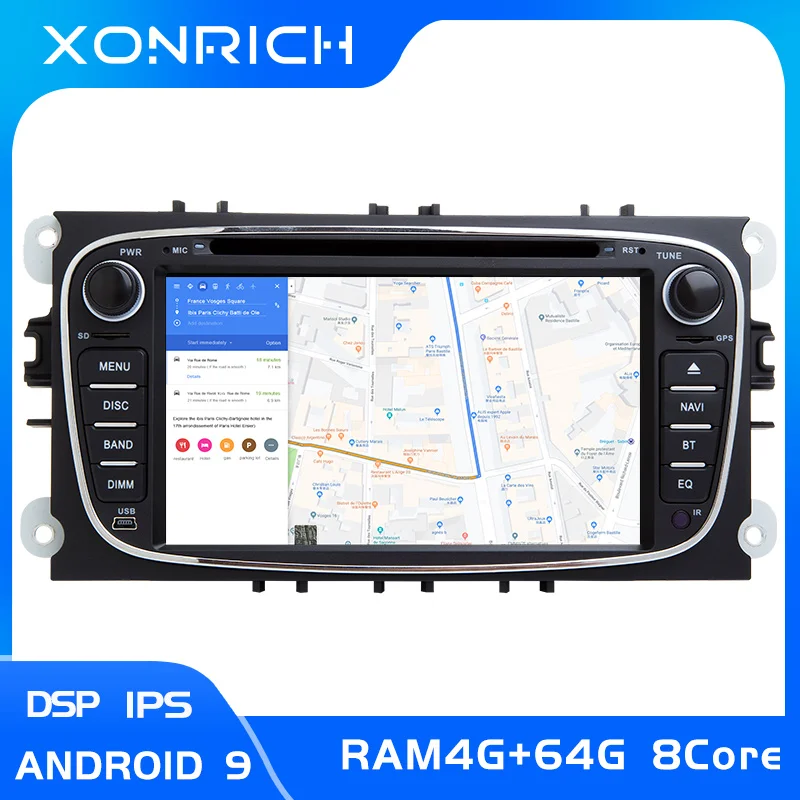 Мультимедийное радио для Ford Focus 2 4 din Android 9 8 ядер IPS DSP 64 ГБ | Автомобили и мотоциклы