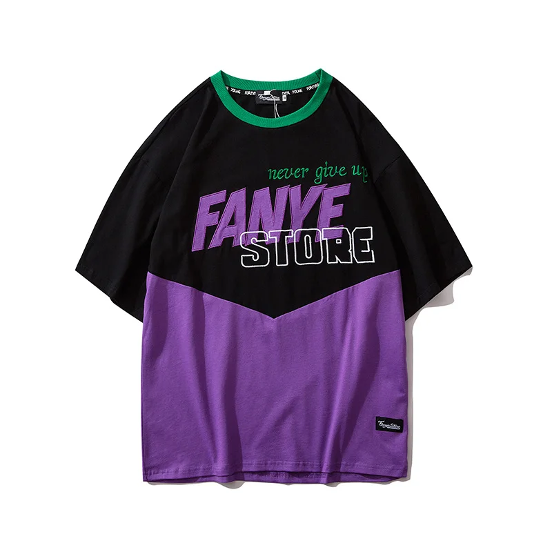 Футболка мужская с надписью оригинальная Свободная рубашка круглым вырезом