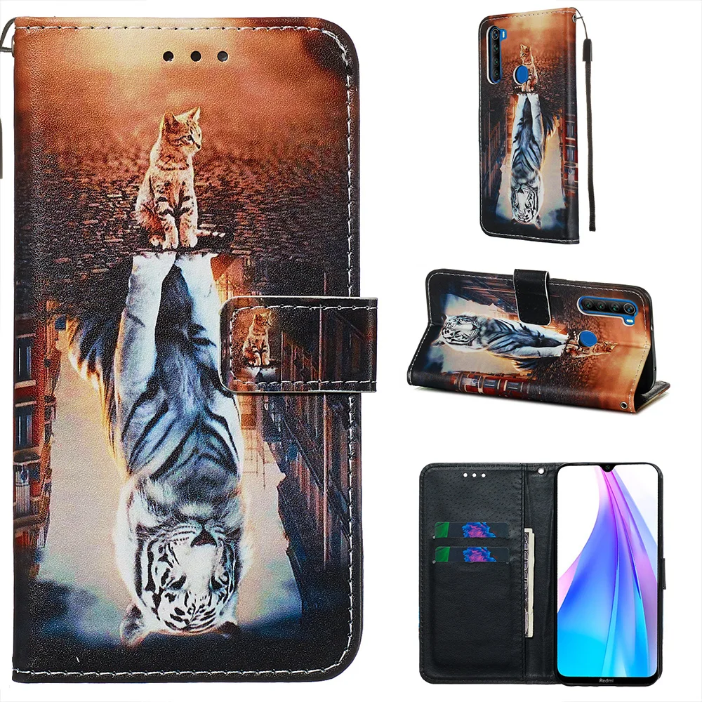 Mate 20 Lite чехол из искусственной кожи с мультяшным рисунком флип для телефона Huawei P