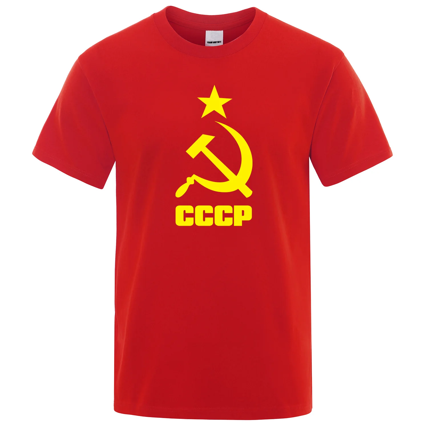 Мужская футболка, лето, CCCP, русские футболки для мужчин, для СССР, Советского Союза, Мужская футболка с коротким рукавом, футболки для мужчин, футболки из хлопка с круглым вырезом - Цвет: red 6