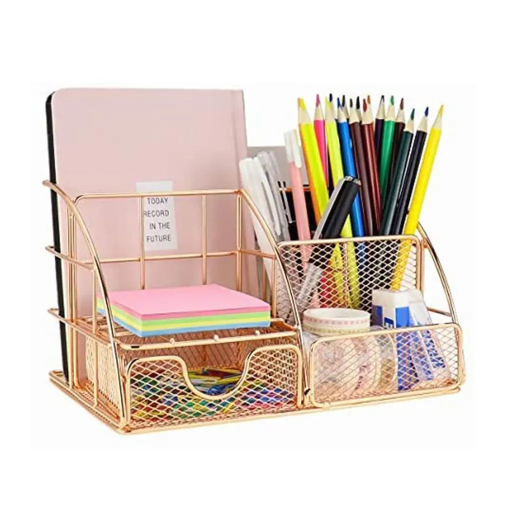

Metal Mesh Box Pen Pencils Holder Case Desk Stationery Storage Organizer Home Office School useful save space New