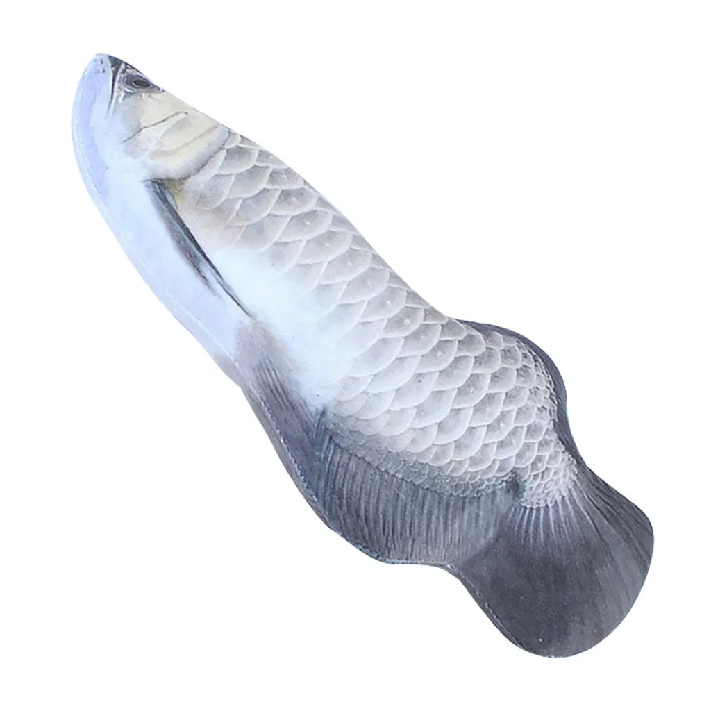 Silver New Pet 3D Carp Model Cat Toy Simulation Fish Toy Gift Cat Mint Fish Plush Pillow - Цвет: Silver