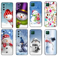 black tpu case for huawei p30 lite p30 pro p40 case for huawei p40 lite e p smart case cover christmas cute snowman snowflake