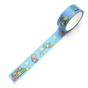 super mary series mario and paper tape multi color printing cartoon creative hand account stationery sticker can be torn by hand free global shipping