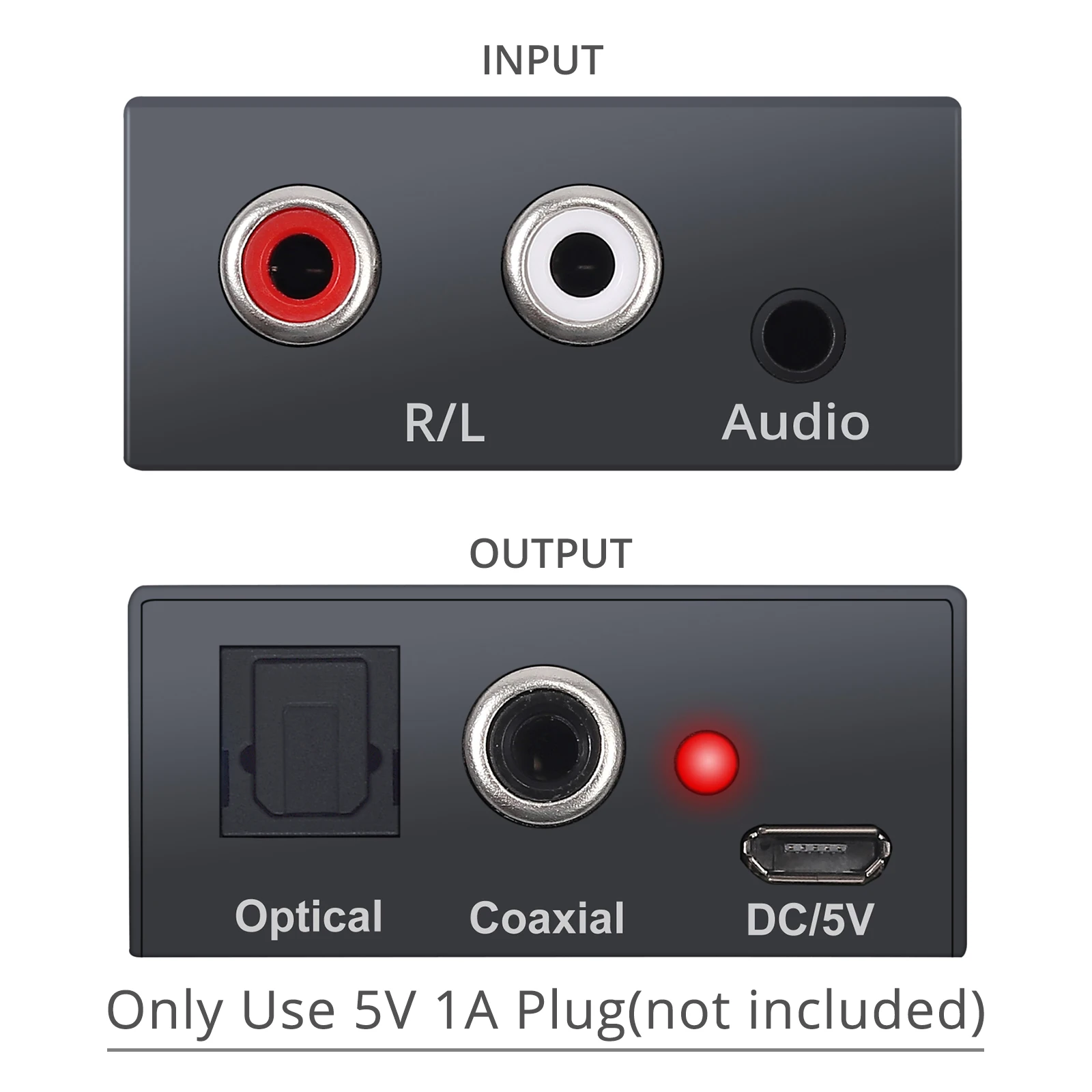 LiNKFOR Analog to Digital Audio Converter 2RCA R/L or 3.5 mm Jack Aux Toslink SPDIF Optical and Coaxial for HD AV Amp | Электроника