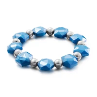 fashion stainless steel irregular resin beads bracelets jewelry for women