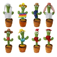 dancing cactus 120 song imitate voice repeat record plant plush toy with multi languages for kids christmas gift home decoration