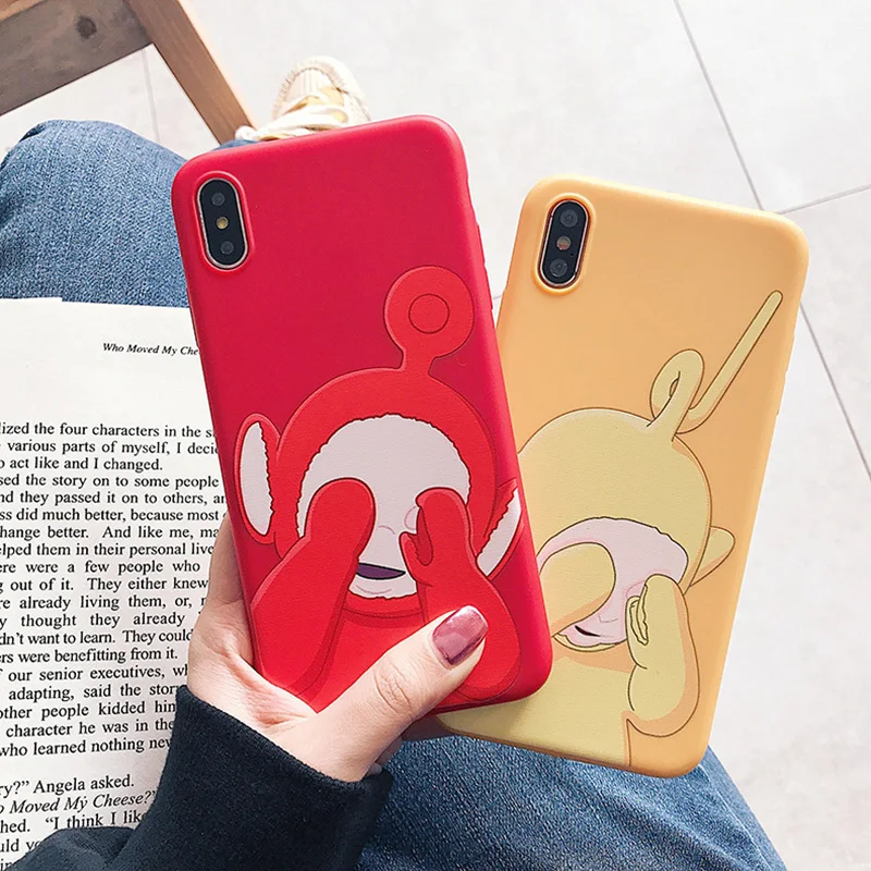 Cute Teletubbies For iPhone11ProMax XsMax Mobile Phone Shell iPhone 6 7 8 Plus Pure color Soft Anti-knock | Мобильные телефоны и