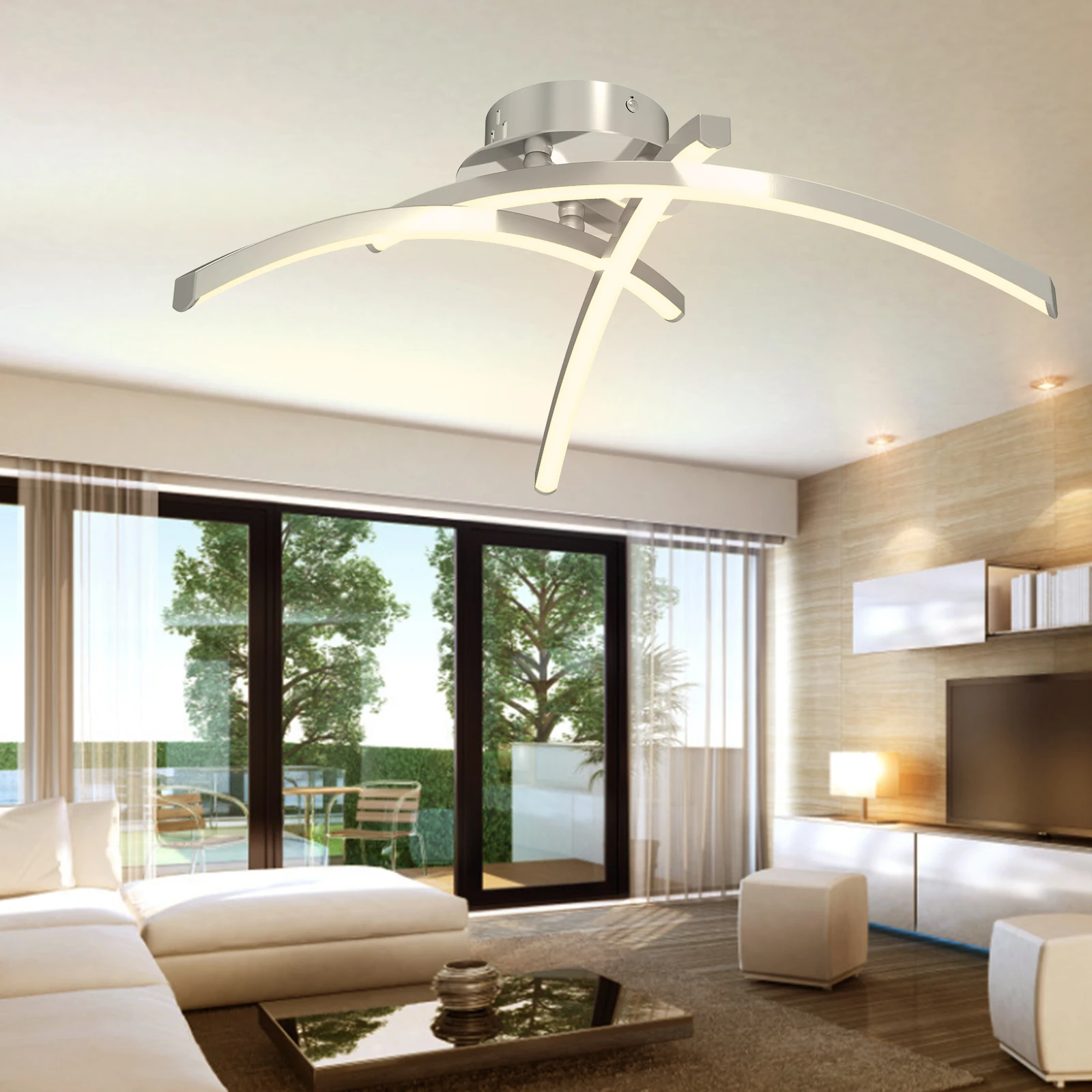 $15.08 LOEFME Decorative Led Ceiling Lamps 2/3/4 12 W 18W 24 W Wave Modern Minimalist Bedroom Dining Home Ceiling Light 2021