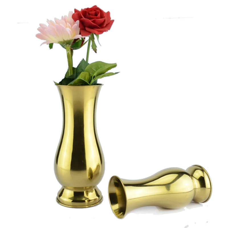 Современная мода серебряное и золотое покрытие настольные вазы украшения