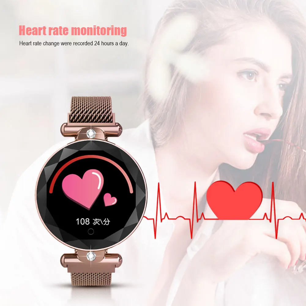 Женские Смарт-часы PEACHFIT S886 часы с пульсометром и монитором кровяного давления
