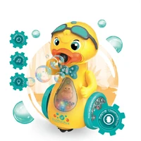 new cute yellow duck bubble machine for kids automatic soap bubble blower toy baby magic bubble gun summer childrens toys gifts