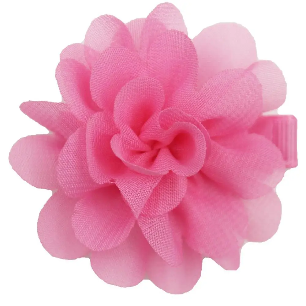 

40PCS 2" Chiffon Flower Hair Bows Fully Lined Flower Tiny Hair Clips Fine Hair Girls for Infants Toddlers Set of 20 Pairs