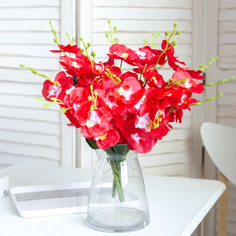 

Artificial Silk Orchid for Home Wedding Decorative Bouquet Fake Plants Christmas Arrangement Butterfly High Quality Wholesale