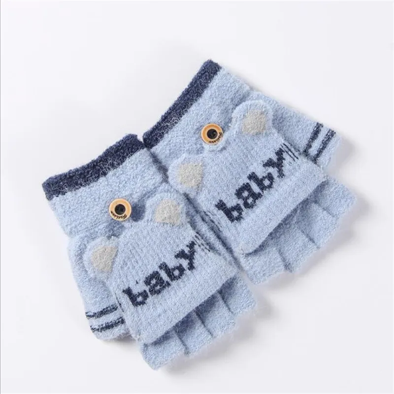 

Children's Gloves Winter Warm Cute Animal Five-finger Flip Gloves