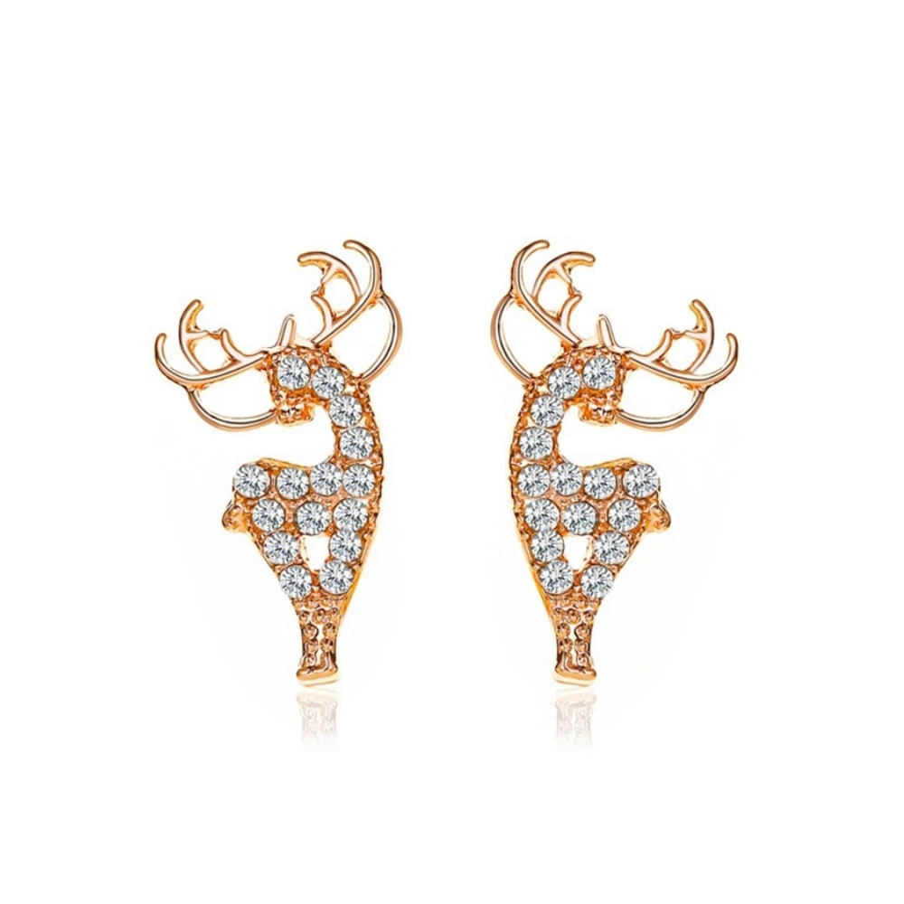

Christmas Cute Elk Women's Earrings Rhinestone Wild Deer Earrings Simple Xmas Gift Earings for Wedding Fashion Jewelry 2020