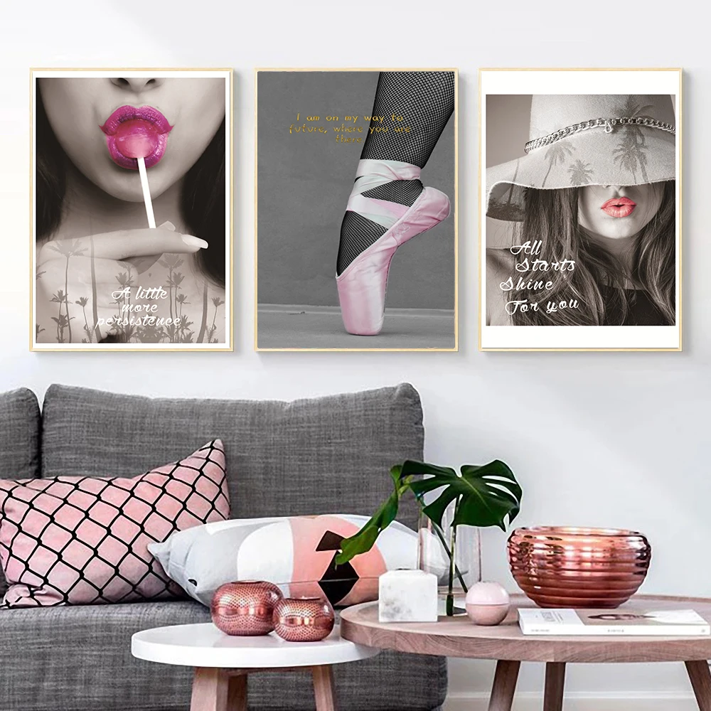 Настенная картина на холсте постер модная с изображением девушки без рамки в