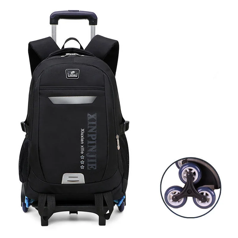 Рюкзак со съемными колесами 2/6 детские школьные сумки для мальчиков и девочек