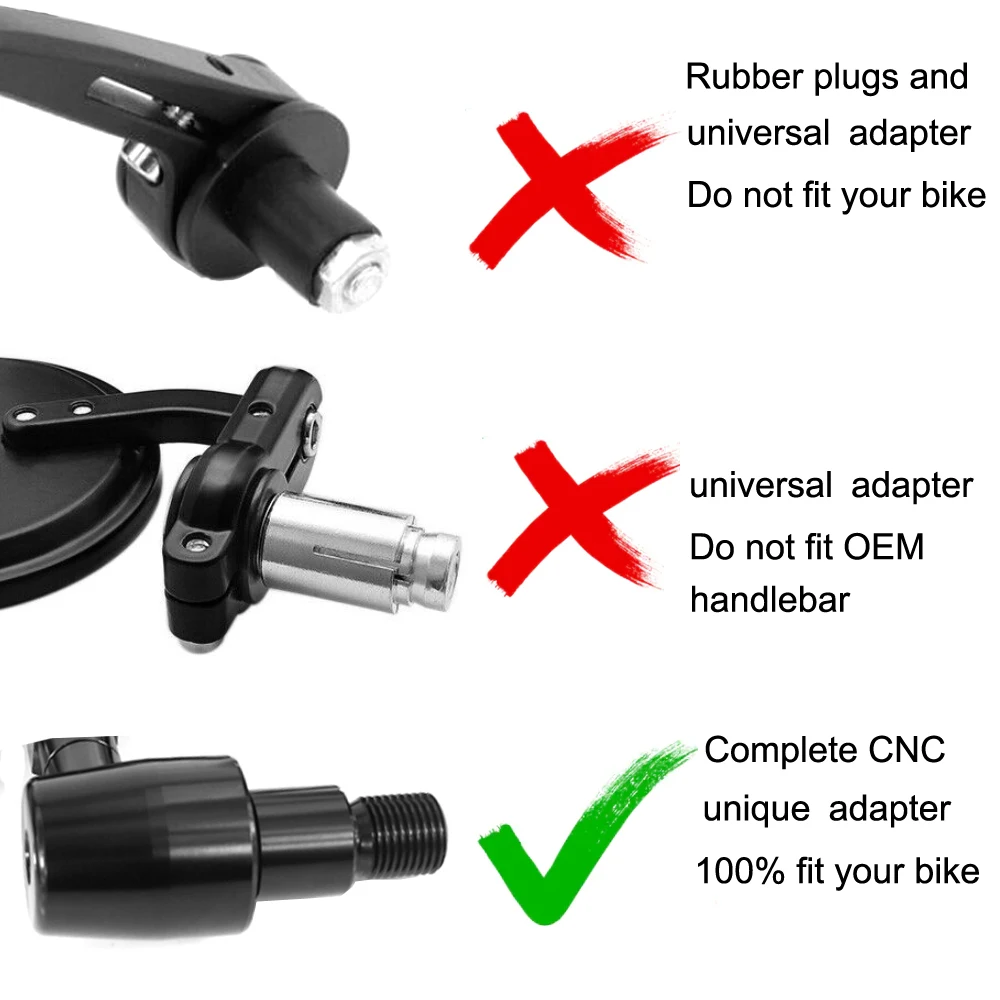 Ручка Бар Конец Зеркала заднего вида ЧПУ Алюминиевый подходит для Yamaha MT 07 09 MT10