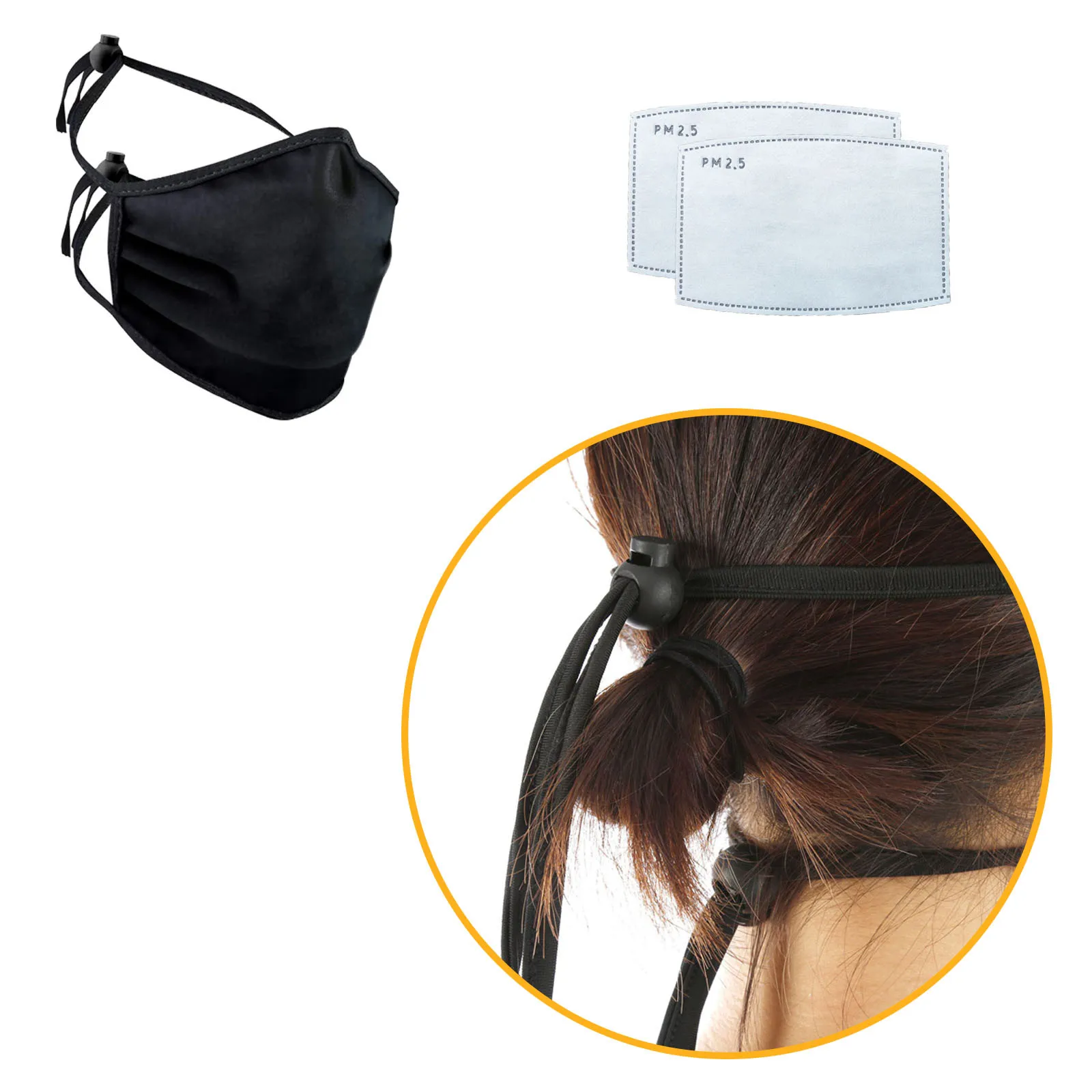 

Three Layer Filter Cotton Mask With Rope Bandage And Back Bandage Reusable Dust Cotton Mouth Mask Fashion Black Mask#30