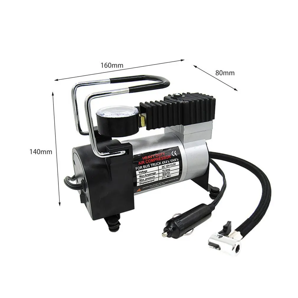 

2018 Portable 80PSI Super Flow DC 12V Metal Air Compressor Tyre Inflator Car Air Pump Vehicle Pump Electric Pressure Gauge