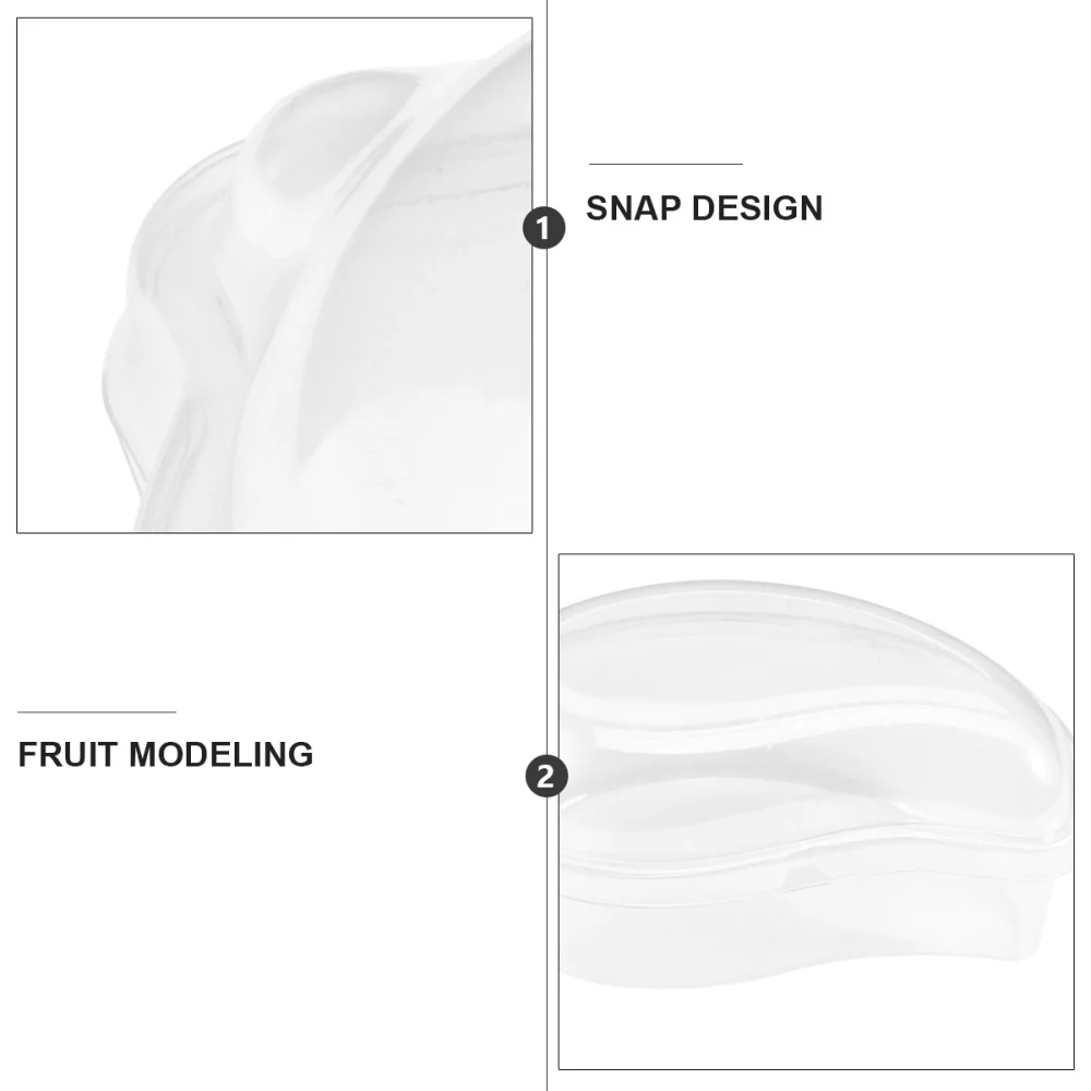 

50 Pcs Transparent Cake Boxes Mango Shaped Cupcake Case Fruit Storage Container