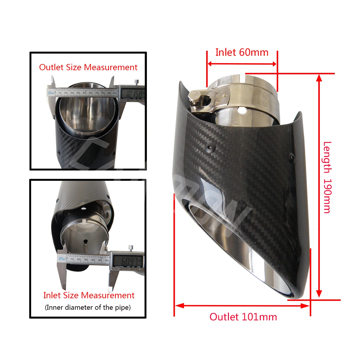 Универсальный наконечник выхлопной трубы из углеродного волокна наконечники