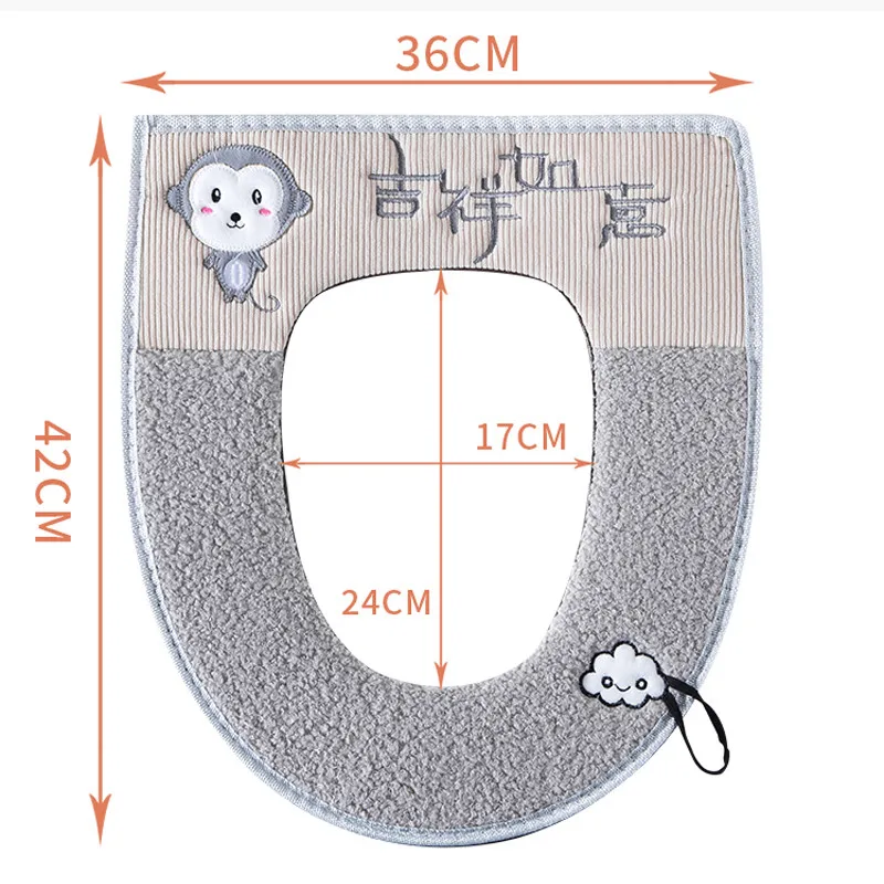 

2pcs/set Cushion+lid Cover Toilet Seat Mat Set Bathroom Universal Warm Soft Washable Closestool Seat Case Winter Pad Bidet Mats