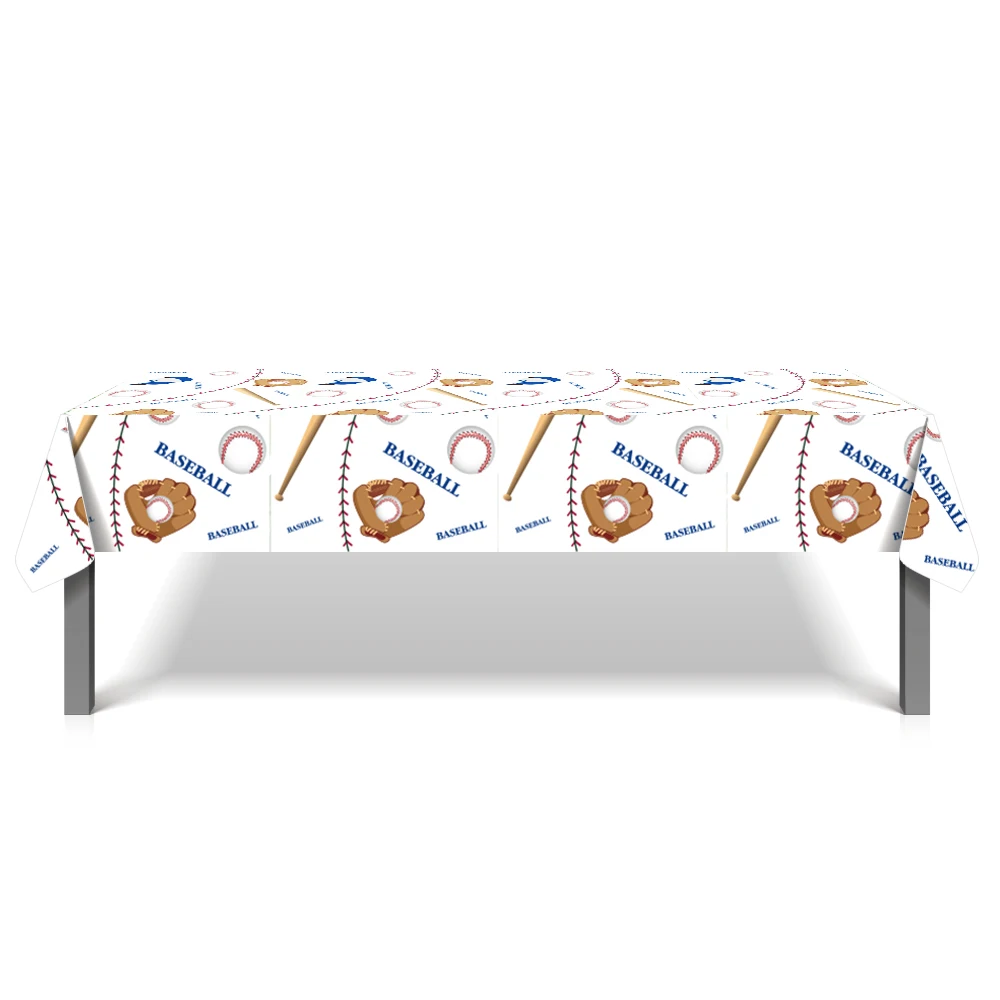 

130*220cm PE Baseball Sports Birthday Party Theme Tablecovers Baseball Gym Game Baby Shower Disposable Tablecloth Party Supplies