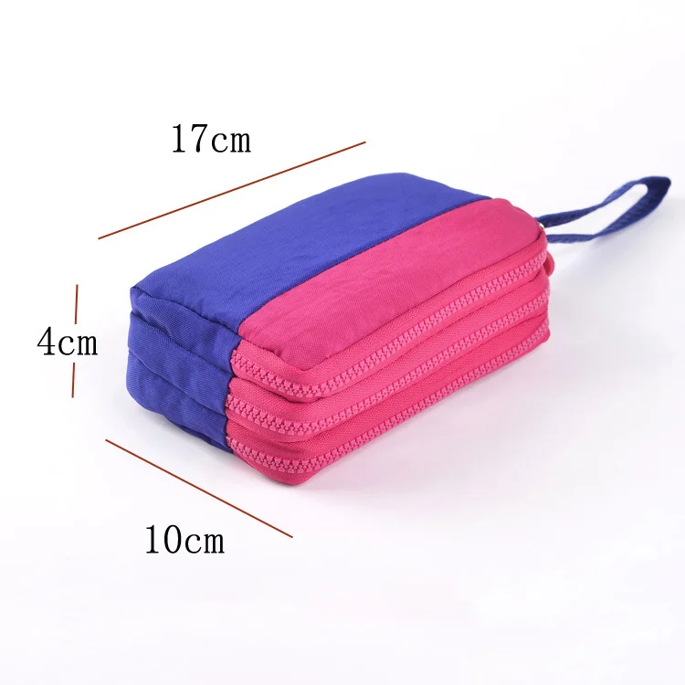 Женские милые кошельки Дамский кошелек сумки с 3 молниями и ремешком на руку для