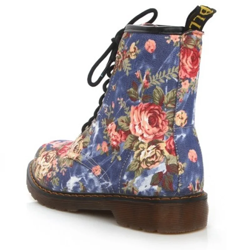 Прямая поставка Gtime женские Ботинки martin модная обувь с цветочным принтом