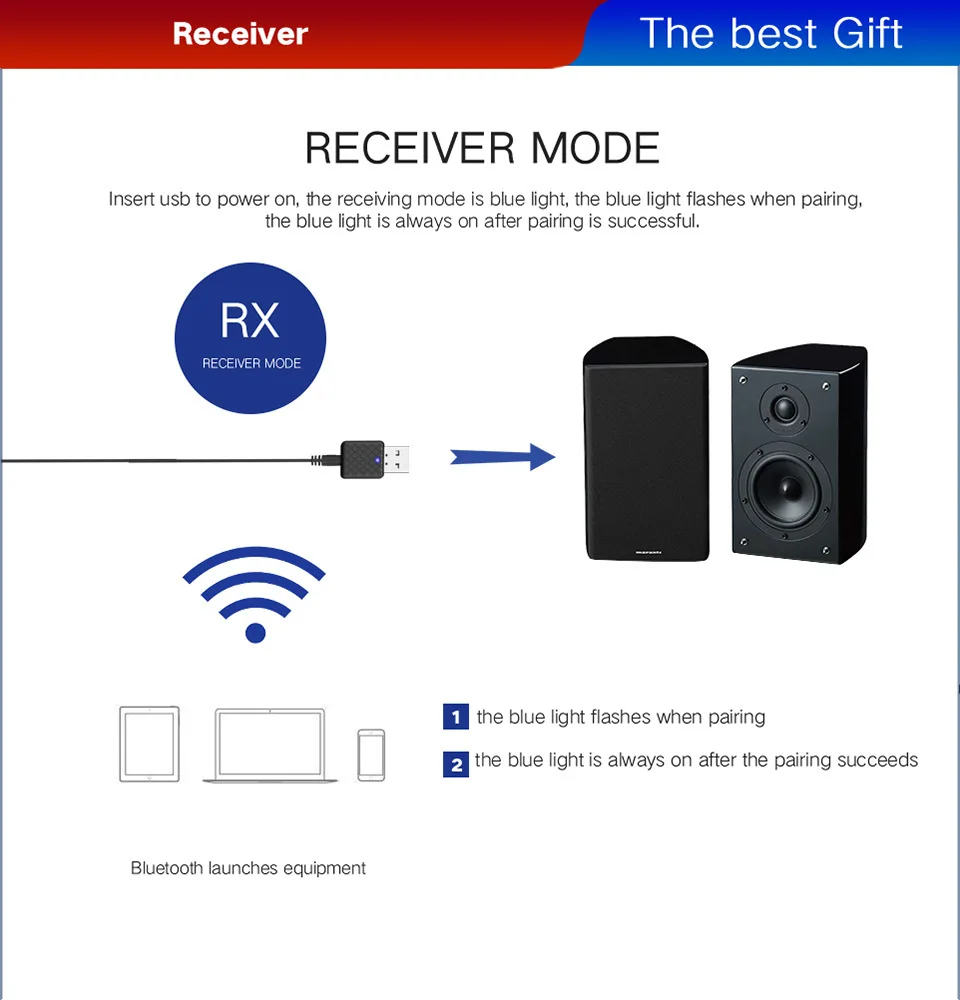 S6 Bluetooth 5.0 Аудио Приемник Передатчик Мини Стерео AUX RCA USB 3.5 мм Джек Для ТВ ПК Автомобильный Комплект Беспроводной Адаптер