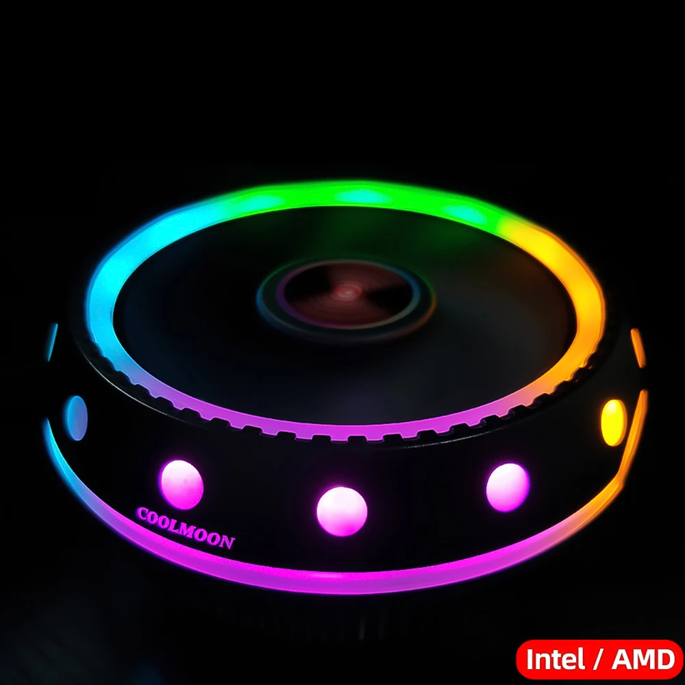 Кулер для процессора 3pin радиатор 90 мм вентилятор со светодиодной RGB подсветкой