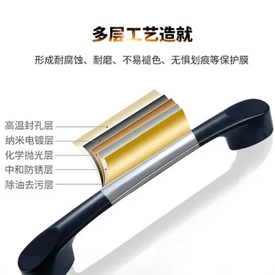 Ручки шкафа однотонные Алюминий сплава дверные ручки и Кухня шкаф для выдвижных