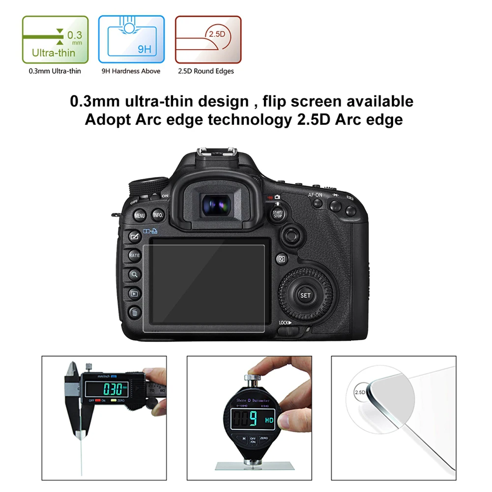 Протектор экрана из закаленного стекла для Canon EOS 200D 650D/70D/700D/750D/760D/80D 1200D/1300D
