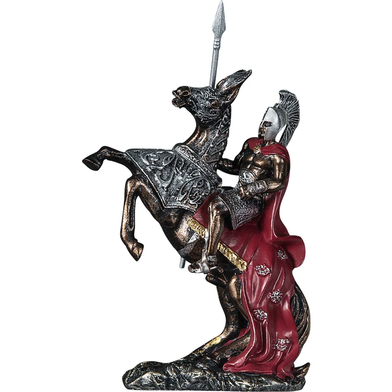 Статуи героев спартанцев автомобильный декор ретро лошадь Спартанские рыцарь